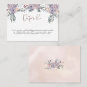 Waterverf Bloemen Paarse Roos Goud Details Informatiekaartje (Voorkant / Achterkant)