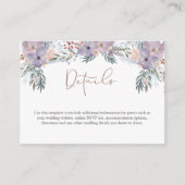 Waterverf Bloemen Paarse Roos Goud Details Informatiekaartje (Voorkant)