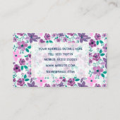 Waterverf Bloemen Paarse Roze Botanisch Visitekaartje (Achterkant)