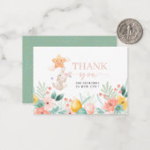 Waterverf bloemen paasbrunch en eierjacht dan notitiekaartje (Voorkant / Achterkant in situ)