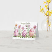  Waterverf Bloemen Paaseieren Vakantie Kaart (Gele Bloem)