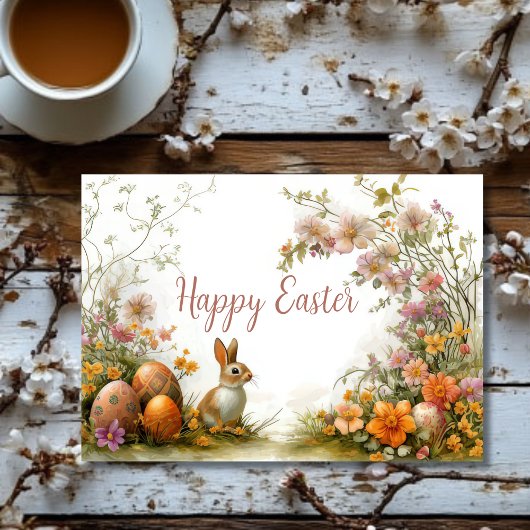 Waterverf Bloemen Paaseieren Vakantie Kaart