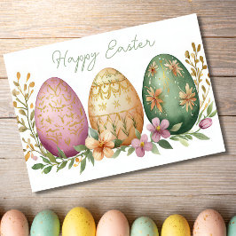  Waterverf Bloemen Paaseieren Vakantie Kaart