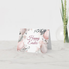 Waterverf Bloemen Paashaas Vakantie Kaart