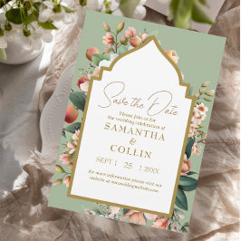 Waterverf bloemen Pagina Groen sparen de Datum Kaart