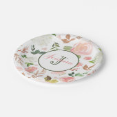 Waterverf bloemen papieren bordje (Gekanteld)