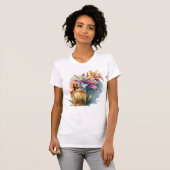 Waterverf Bloemen Parfumfles Wit Vrouwen T-shirt (Voorkant volledig)