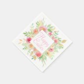 Waterverf bloemen Pasen Servet (Hoek)