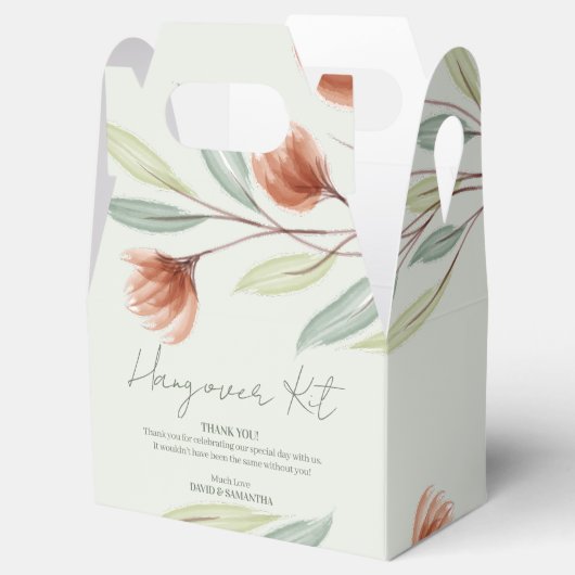 Waterverf Bloemen Pastel Groen Bedankdoosjes (Geopend)