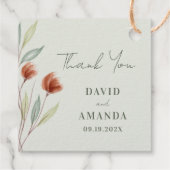 Waterverf Bloemen Pastel Groen Bedankjes Labels (Achterkant)