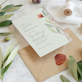 Waterverf Bloemen Pastel Groen Bedankkaart