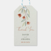 Waterverf Bloemen Pastel Groen Cadeaulabel (Achterkant)