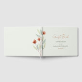 Waterverf Bloemen Pastel Groen Gastenboek (Volledig)