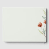 Waterverf Bloemen Pastel Groen Gastenboek (Achterkant)