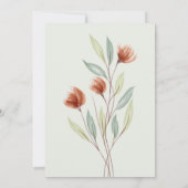 Waterverf Bloemen Pastel Groen Kaart (Achterkant)