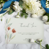 Waterverf Bloemen Pastel Groen Kaart