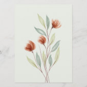 Waterverf Bloemen Pastel Groen Menu (Achterkant)