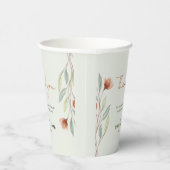 Waterverf Bloemen Pastel Groen Papieren Bekers (Rechts)