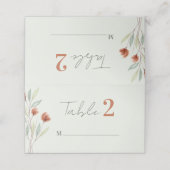 Waterverf Bloemen Pastel Groen Plaatskaartje (Buitenkant ongevouwen)