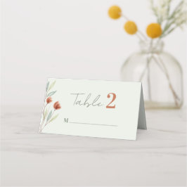 Waterverf Bloemen Pastel Groen Plaatskaartje