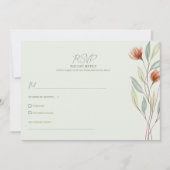 Waterverf Bloemen Pastel Groen-RSVP KAART (Voorkant)