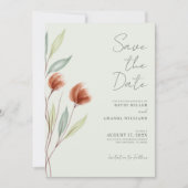 Waterverf Bloemen Pastel Groene Invitation Kaart (Voorkant)