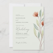 Waterverf Bloemen Pastelgroen Kaart (Voorkant)