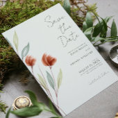 Waterverf Bloemen Pastelgroene Uitnodiging