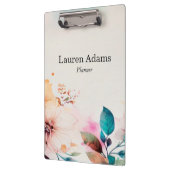 Waterverf bloemen pastelkleuren aangepaste naam klembord (Links)