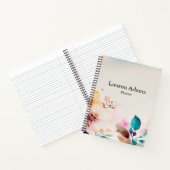 Waterverf bloemen pastelkleuren aangepaste naam notitieboek (Binnen)