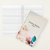 Waterverf bloemen pastelkleuren aangepaste naam notitieboek (Binnen)