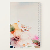Waterverf bloemen pastelkleuren aangepaste naam notitieboek (Achterkant)