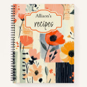 Waterverf Bloemen Patchwork Gepersonaliseerd Recep Notitieboek (Voorkant)
