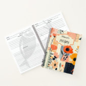 Waterverf Bloemen Patchwork Gepersonaliseerd Recep Notitieboek (Binnen)