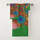  waterverf bloemen patroon bad handdoek (Insitu)