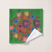  waterverf bloemen patroon bad handdoek (Wasdoekje)