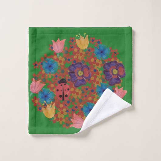  waterverf bloemen patroon bad handdoek (Wasdoekje)