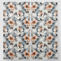 Waterverf Bloemen Patroon Blauw en Perzik