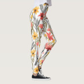  Waterverf Bloemen Patroon Botanische Bloemen Leggings (Rechts)