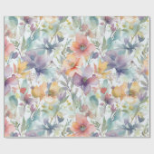 Waterverf bloemen patroon cadeaupapier (Vlak)