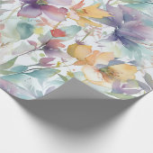 Waterverf bloemen patroon cadeaupapier (Hoek)