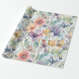 Waterverf bloemen patroon cadeaupapier