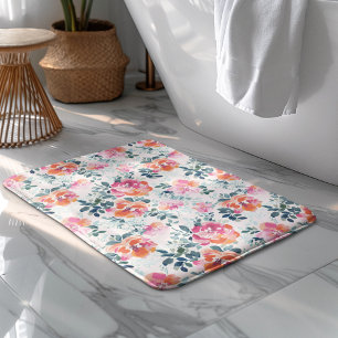 Waterverf Bloemen Patroon Elegante Bloem Badmat