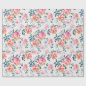 Waterverf Bloemen Patroon Elegante Bloemen Cadeaupapier (Vlak)