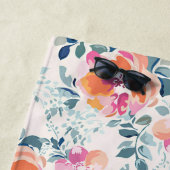 Waterverf Bloemen Patroon Elegante Bloemen Strandlaken (In situ)