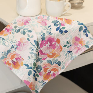 Waterverf Bloemen Patroon Elegante Bloemen Theedoek