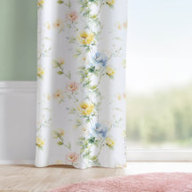 Waterverf Bloemen Patroon Kleurrijk Wit