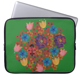  waterverf bloemen patroon laptop sleeve