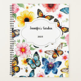 Waterverf Bloemen Patroon Persoonlijke tuin Planner