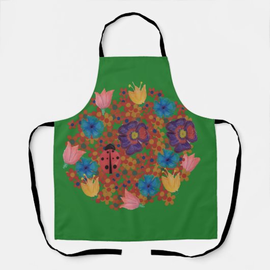 waterverf bloemen patroon schort (Voorkant)